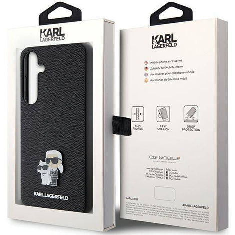 KARL LAGERFELD SAM S24 SAFFIANO KC PIN KLHCS24SPSAKCMPK BLACK