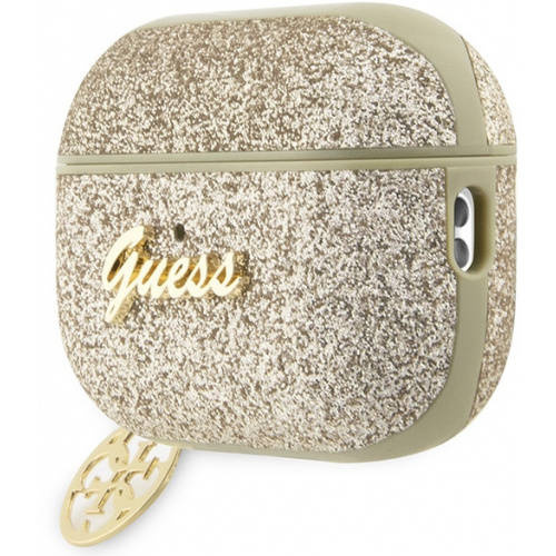 Guess GUAP2GLGSHD AirPods Pro 2 cover złoty/gold Glitter Flake 4G Charm