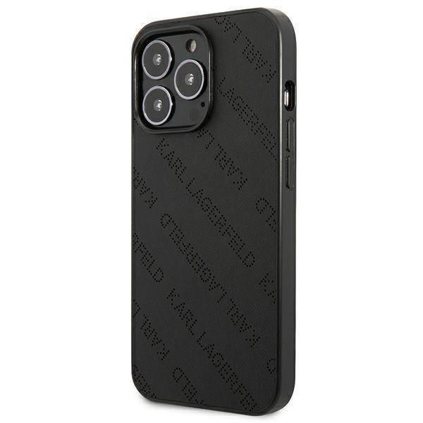 Original Case IPHONE 13 PRO Karl Lagerfeld Hardcase Perforated Allover (KLHCP13LPTLK) black