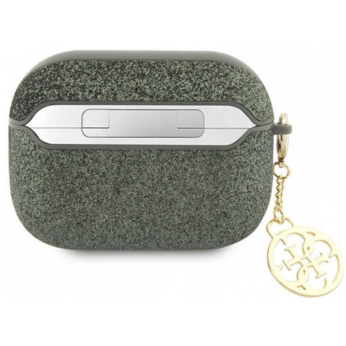 Guess GUAP2GLGSHA AirPods Pro 2 cover zielony/kaki Glitter Flake 4G Charm