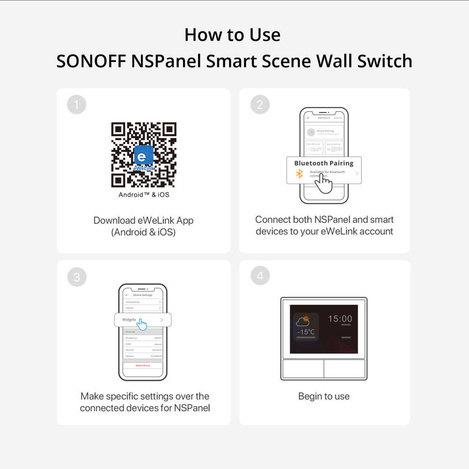 Sonoff wielofunkcyjne centrum sterowania przełącznik Wi-Fi Bluetooth ścienny (NSPanel)