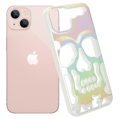 ETUI SKULL IPHONE 13 HOLO WHITE / BIAŁY