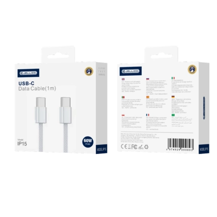 JELLICO Kabel IP15 USB-C - USB-C PD 60W 1M weiss