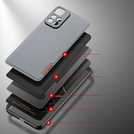 Dux Ducis Fino case cover covered with nylon material Xiaomi Poco X4 NFC 5G blue