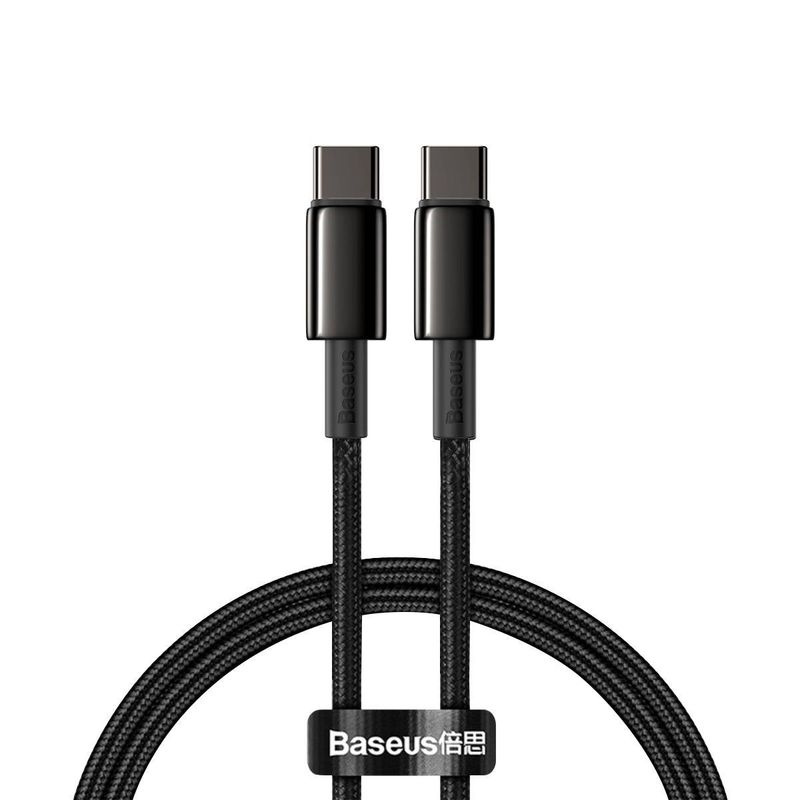 Baseus kabel USB Typ C - USB Typ C szybkie ładowanie Power Delivery Quick Charge 100 W 5 A 2 m czarny (CATWJ-A01)