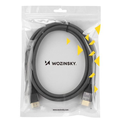 Wozinsky kabel HDMI 2.1 8K 60 Hz 48 Gbps / 4K 120 Hz / 2K 144 Hz 3m srebrny (WHDMI-30)