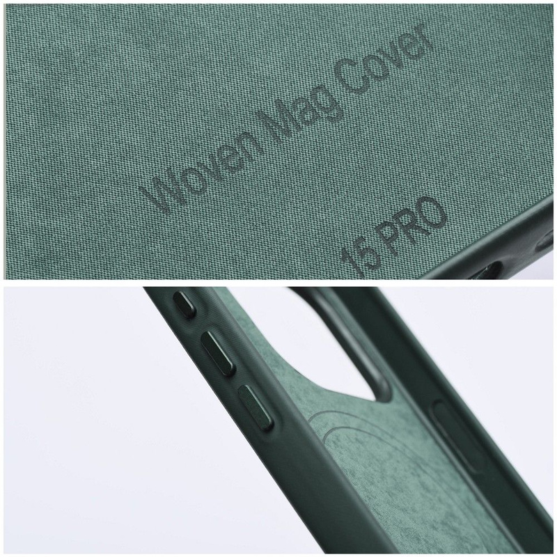 Woven Mag Cover kompatybilne z MagSafe do IPHONE 15 zielony