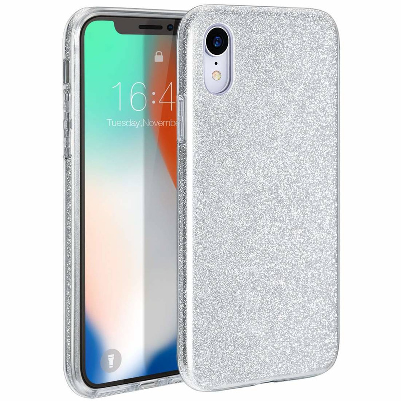 Nakładka Glitter 3w1 do Motorola Moto E22 / E22i srebrna