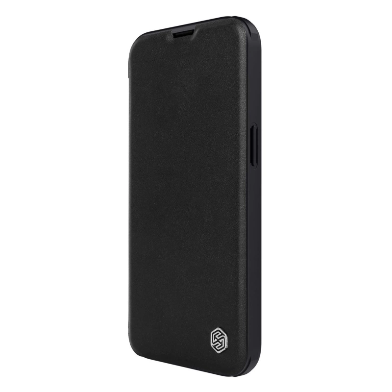 Nillkin Qin Leder Pro Hülle iPhone 14 Plus Kamerahülle Holsterhülle Klapphülle Schwarz
