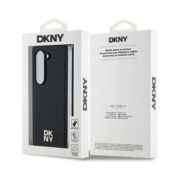 DKNY DKHMZFD6PSHRPSK Z Fold6 F956 czarny/black Repeat Pattern Stack Logo