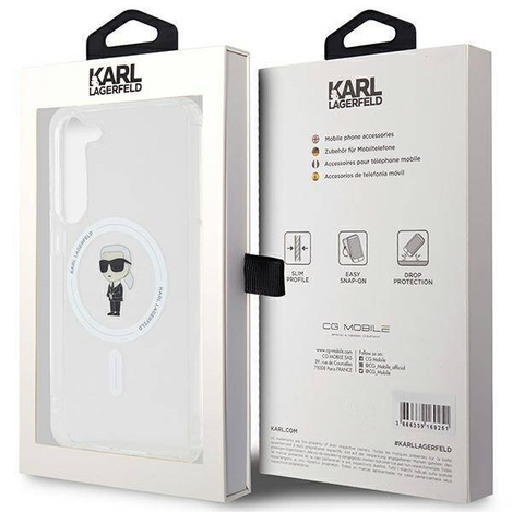 Karl Lagerfeld IML Ikonik MagSafe Hülle für Samsung Galaxy S23+ – transparent