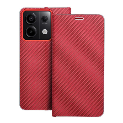 Kabura LUNA Book Carbon do XIAOMI Redmi NOTE 13 PRO 5G czerwony