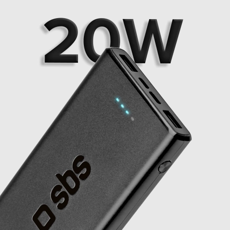 Powerbank SBS TTBB10000FASTPD20K 10000 mAh 20W mit Power Delivery - schwarz