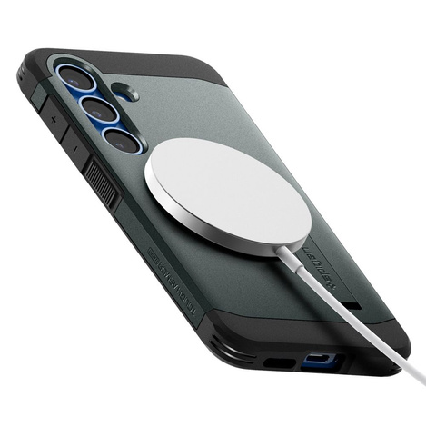Spigen nakładka Tough Armor MagSafe do Samsung Galaxy S25+ Zielona Otchłań