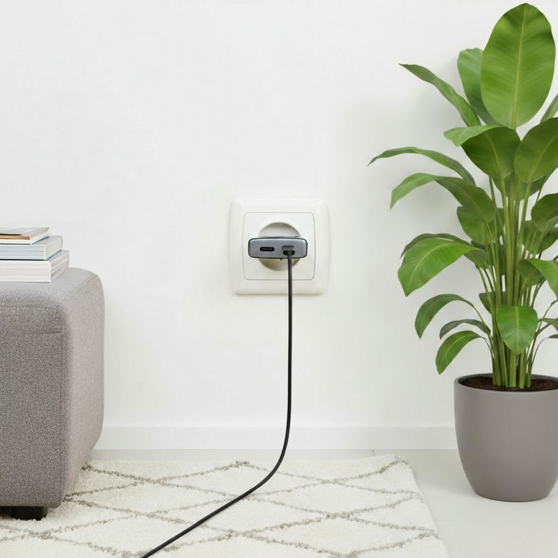 Ładowarka sieciowa do telefonu Forcell F-Energy Ultra Slim GaN III 2 x USB C PD QC4.0 3A 45W B245201(2C) czarna