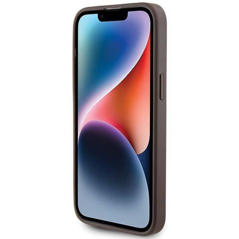 Guess 4G Metal Gold Logo Hülle für iPhone 15 Pro Max – braun