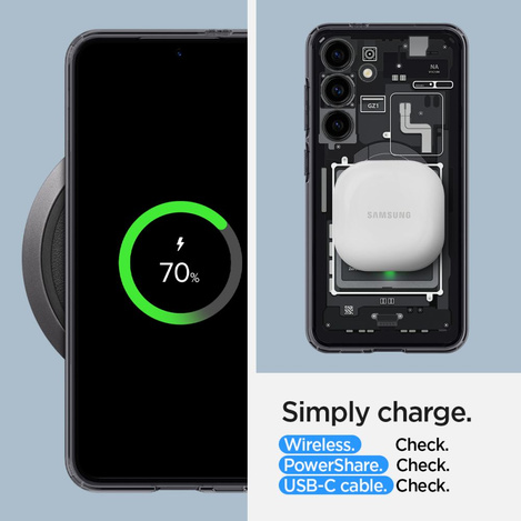 Spigen Ultra Hybrid-Hülle für Samsung Galaxy S24 – Dunkelgrau (Zero One-Muster)