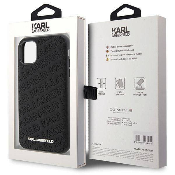 Oryginalne Etui KARL LAGERFELD Hardcase KLHCN61PQKPMK do iPhone 11 (Quilted K Pattern / czarny)