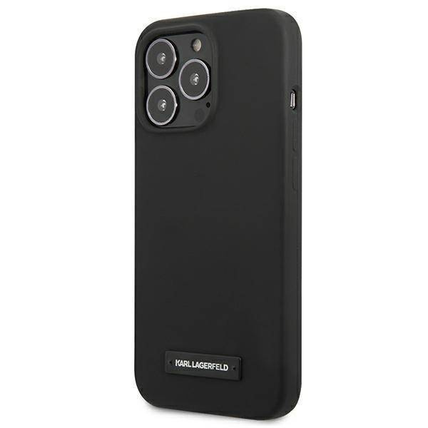 Karl Lagerfeld KLHCP13LSLMP1K iPhone 13 Pro / 13 6,1 &quot;Hardcase schwarz / schwarze Silikonplakette