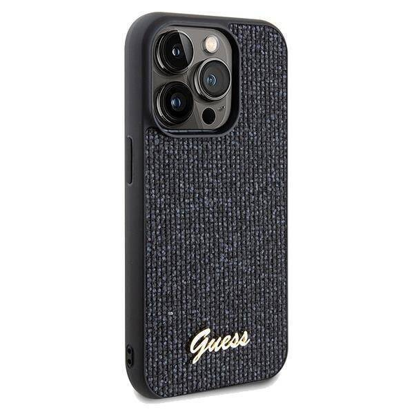 Guess nakładka do iPhone 14 Pro Max 6,7&quot; GUHCP14XPMSDGSK HC PU DISCO SCRIPT METAL czarna