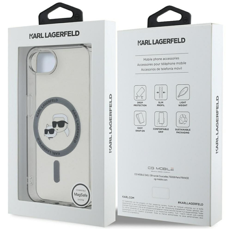 KARL LAGERFELD futerał do IPHONE 16e (SE 4 2025) kompatybilny z MagSafe KLHMPSE4HLSKCK (IML Metal KC Heads) czarny