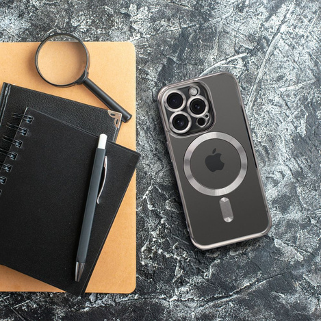 Futerał ELECTRO MAG COVER kompatybilny z MagSafe do IPHONE 16 Pro tytanowy szary