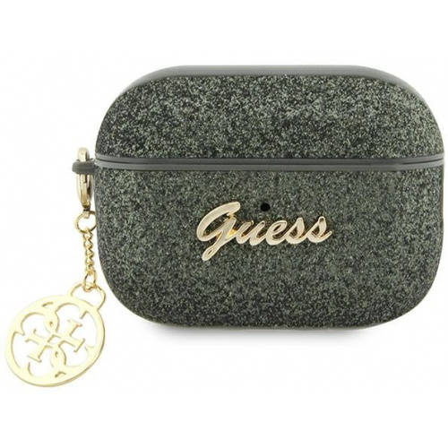 Guess GUAP2GLGSHA AirPods Pro 2 cover zielony/kaki Glitter Flake 4G Charm