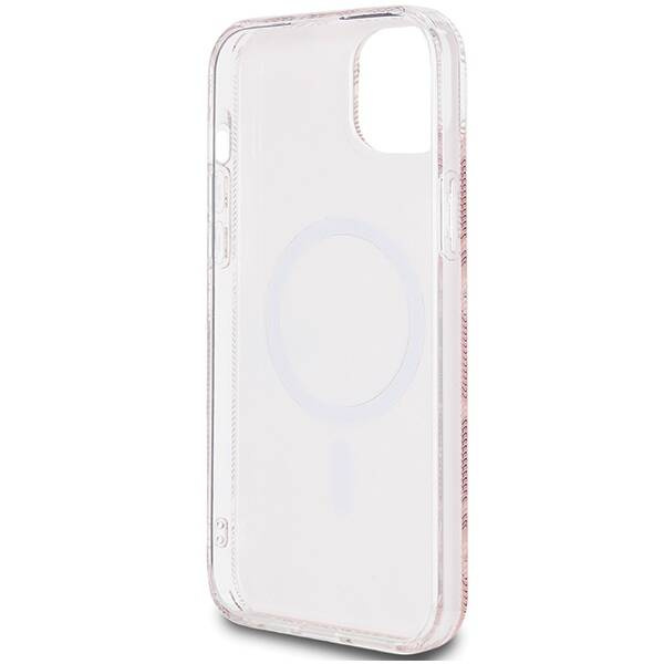 Oryginalne Etui GUESS Hardcase GUHMP15MHGCUSTGP do iPhone 15 Plus (Kompatybilny z Magsafe / IML GCUBE / różowy)