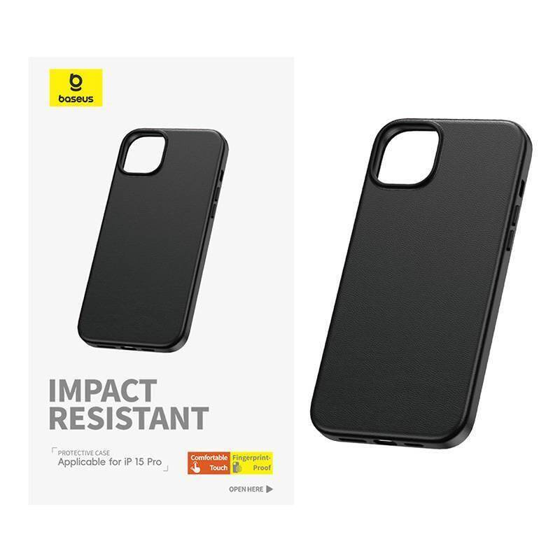 Etui APPLE IPHONE 15 PRO Baseus Fauxther Series czarne
