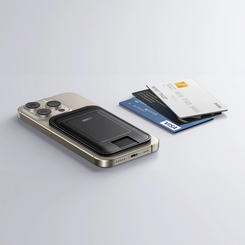 Portfel Ugreen Magnetic Wallet 45165 magnetyczny MagSafe z podstawką - czarny