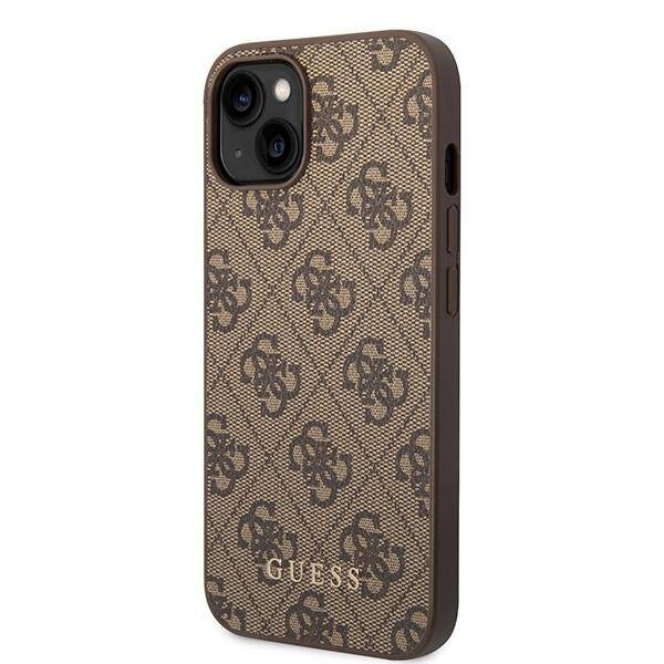 Guess GUHCP15MG4GFBR iPhone 15 Plus 6,7&quot; braun/braune Hartschale 4G Metall Gold Logo
