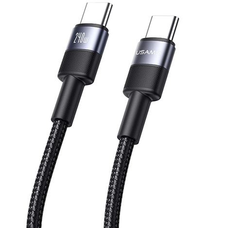 USAMS Kabel pleciony 240W USB-C/USB-C 1.2m SY Series tarnish SJ727USB01