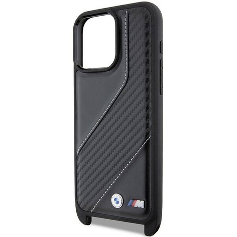 Etui BMW M Edition Carbon Stripe & Strap na iPhone 15 Pro Max - czarne