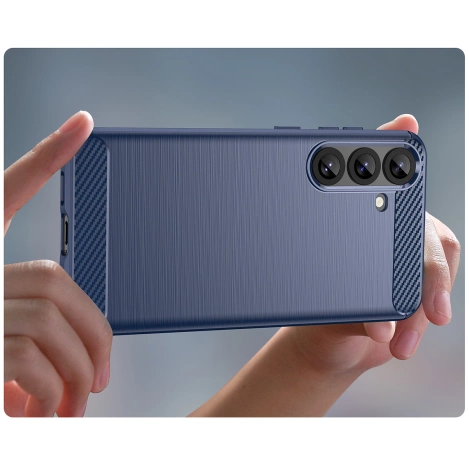 Etui silikonowe Carbon Case do Samsung Galaxy S25+ - niebieskie
