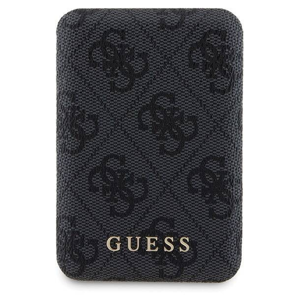 Zestaw Guess GUBPM5P15S4GEMGK iPhone 15 6.1" hardcase + Powerbank 5000mAh MagSafe czarny/black 4G Metal Logo