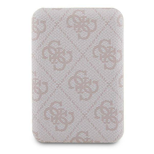 Guess Induction Powerbank 15W GUPB5FP4EMGP 5000mAh pink/pink 4G Leather Metal Logo MagSafe