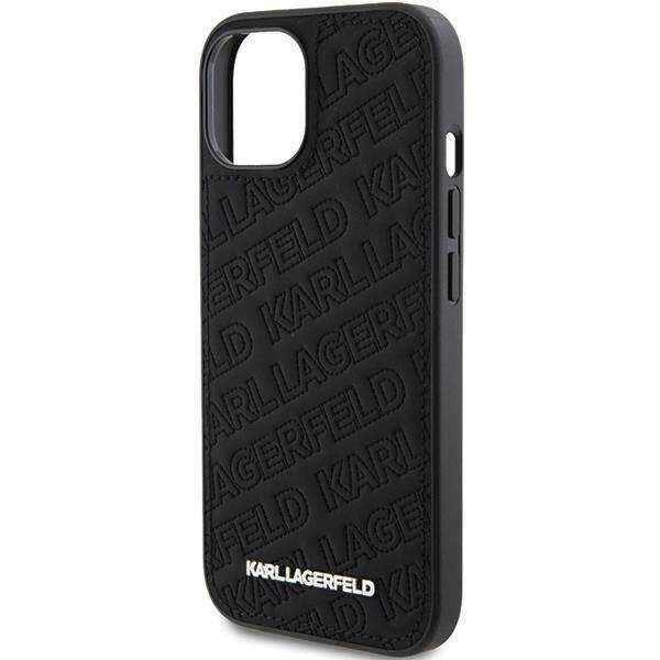 Karl Lagerfeld nakładka do iPhone 15 Plus 6,7&quot; KLHCP15MPQKPMK czarna HC QUILTED K PATTERN