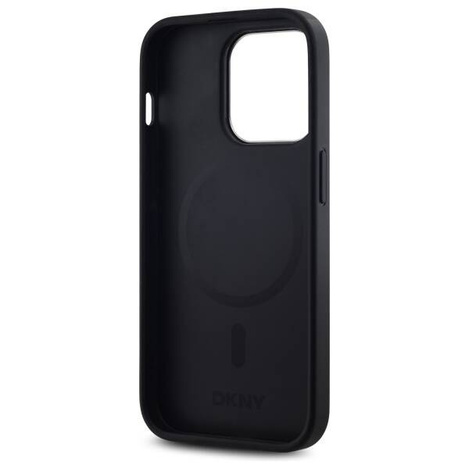 Original Handyhülle IPHONE 14 PRO DKNY Hardcase Plain Logo MagSafe (DKHMP14LPSCMCLK) schwarz