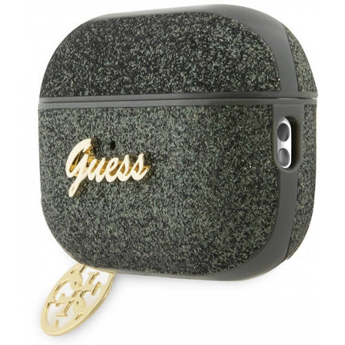 Guess GUAP2GLGSHA AirPods Pro 2 cover zielony/kaki Glitter Flake 4G Charm