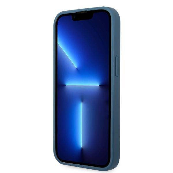 Schutzhülle IPHONE 13 MINI Guess Hardcase 4G Triangle Logo Cardslot (GUHCP13SP4TPB) blau