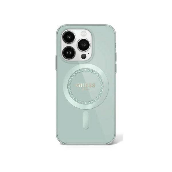 Guess IML Rhinestones MagSafe - Etui iPhone 16 Pro Max (zielony)