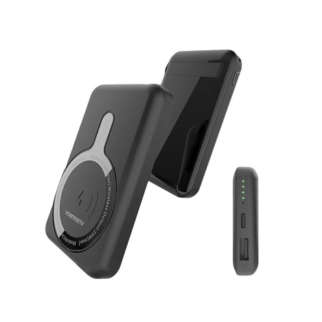 POWER BANK DENMEN BATERIA AWARYJNA 10000mAh + 15W CZARNA MAGSAFE DP18 USC + TYP-C