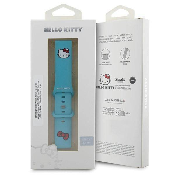 Hello Kitty Silicone Kitty Head - Pasek uniwersalny do smartwatcha 22 mm (niebieski)
