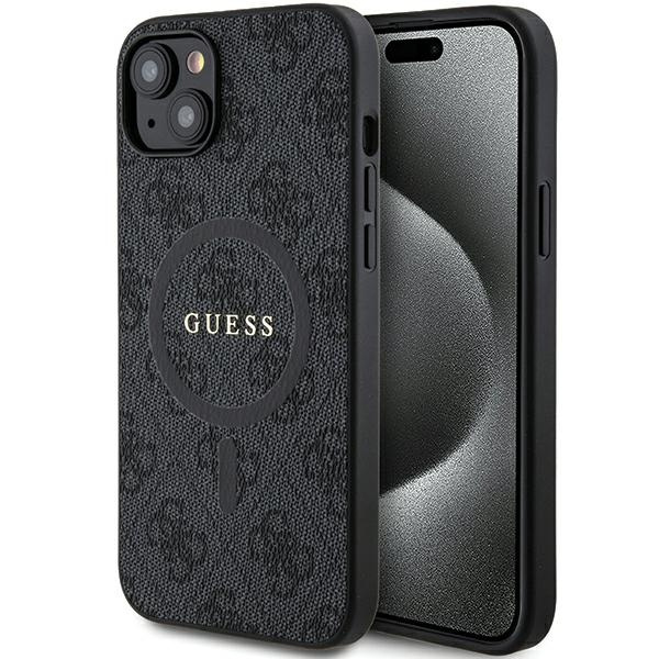 Oryginalne Etui GUESS Hardcase GUHMP15SG4GFRK do iPhone 15 (Kompatybilny z Magsafe / 4G Ring classic logo / czarny)
