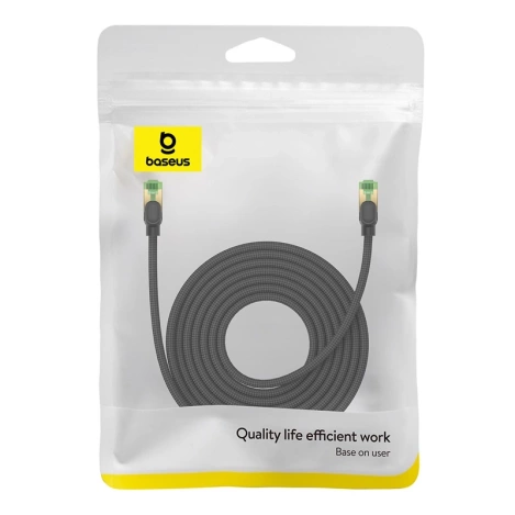 Baseus schnelles RJ45-Kat.-Netzwerkkabel. 8 40 Gbit/s 8 m geflochten schwarz