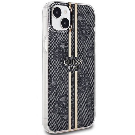 Oryginalne Etui GUESS Hardcase GUHCP15MH4PSEGK do iPhone 15 Plus (4G Gold Stripe / czarny)