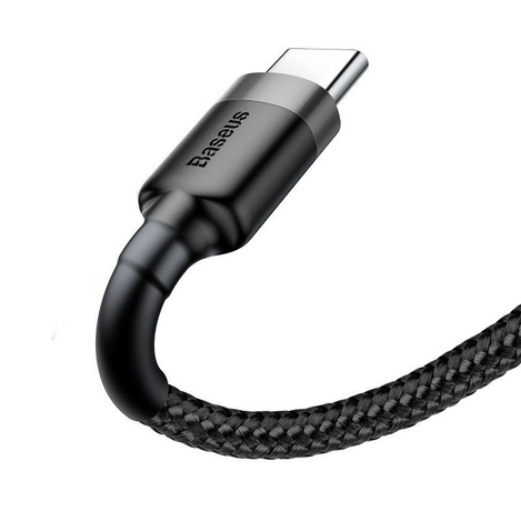 Baseus Cafule Cable - Kabel do ładowania i transmisji danych USB do USB-C 3 A, 1 m (szary/czarny)