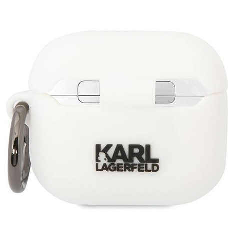 Original Case APPLE AIRPODS 3 Karl Lagerfeld Silicone Karl & Choupette (KLACA3SILKCW) white