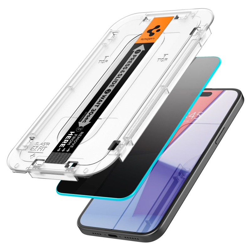 SZKŁO HARTOWANE SPIGEN GLAS.TR ”EZ FIT” IPHONE 15 PLUS PRIVACY