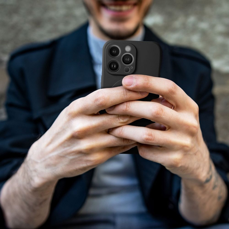 Etui do iPhone 14 Pro Max czarne MagSafe + Szkło na ekran + Szkło na aparat